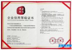 正弦电气荣获AAA级企业信用等级证书